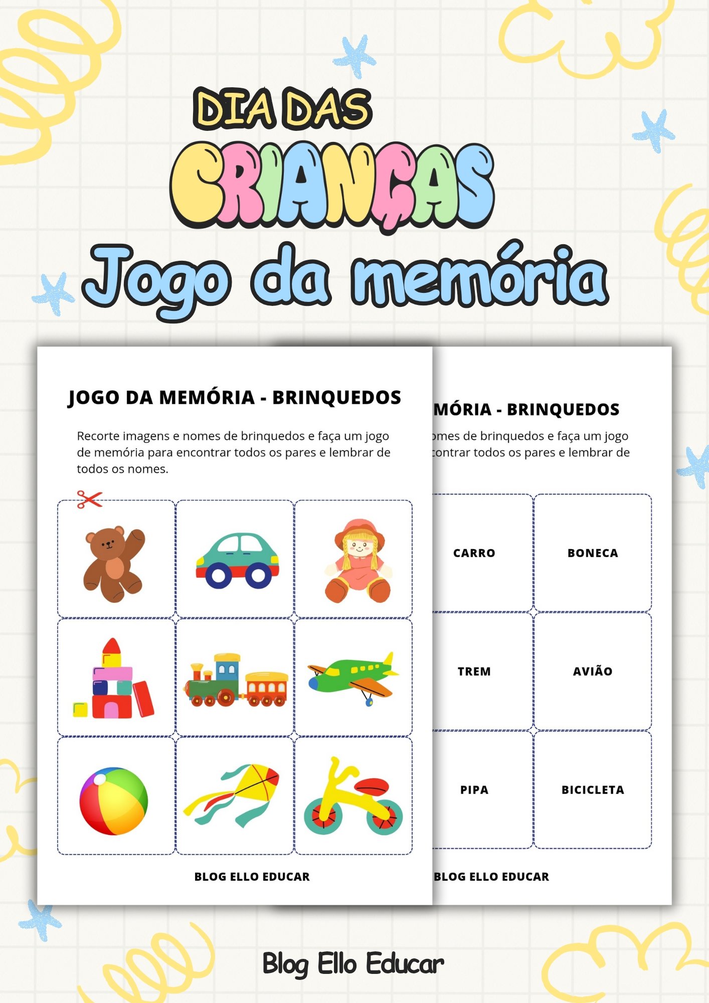 Jogo da memória dia das crianças