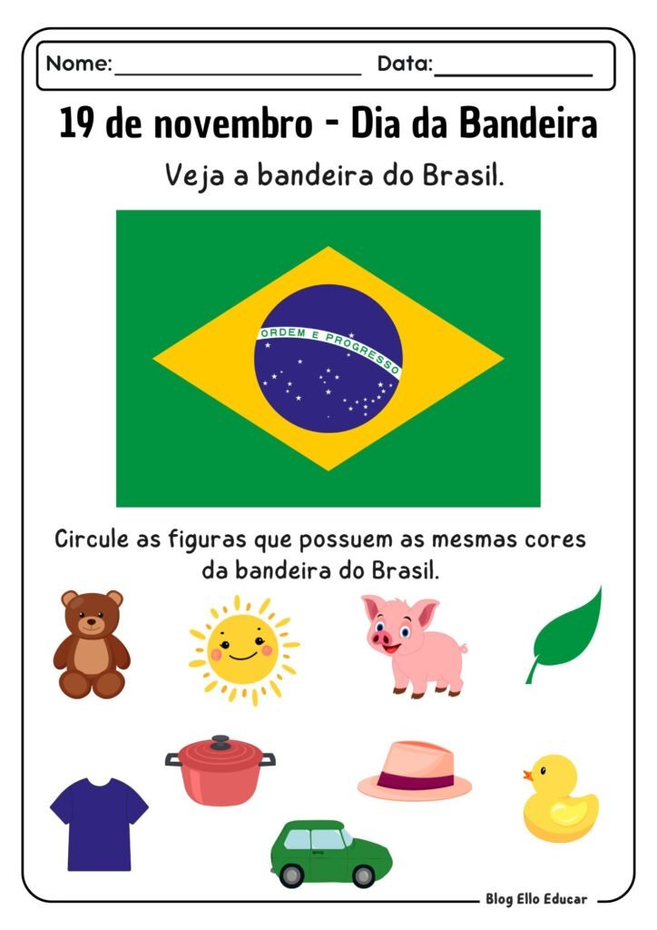 Atividades Dia da Bandeira - Educação Infanti