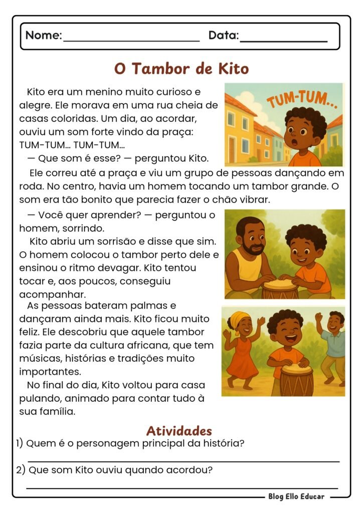 Atividades Dia da Consciência Negra - 1° e 2° ano