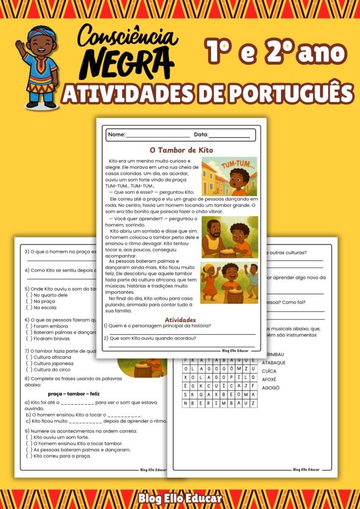 Atividades Dia da Consciência Negra 1° e 2° ano