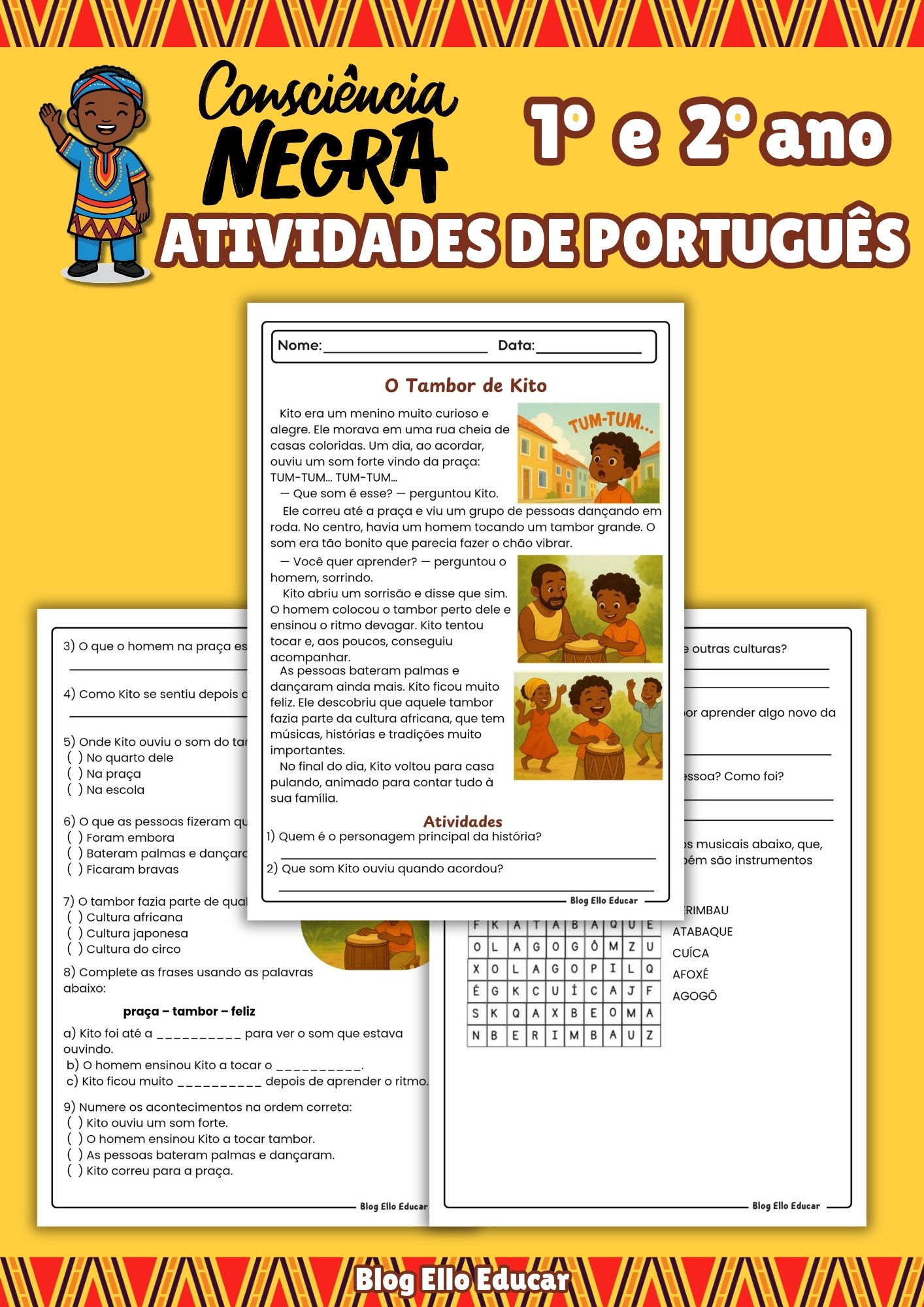 Atividades Dia da Consciência Negra 1° e 2° ano