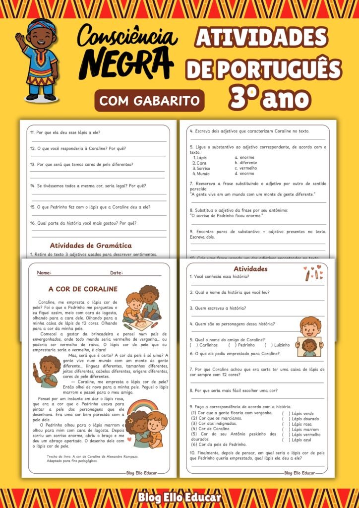 Atividades Dia da Consciência Negra 3° ano