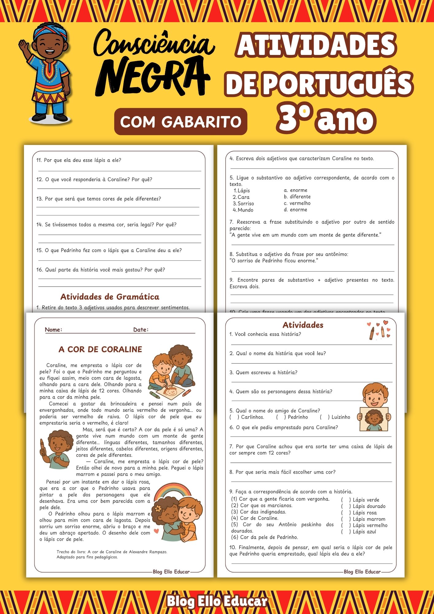 Atividades Dia da Consciência Negra 3° ano