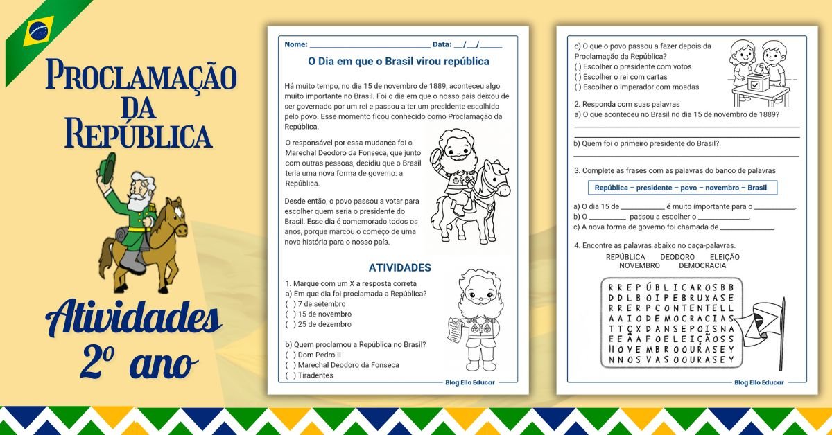 Atividades Proclamação da República 2 ano