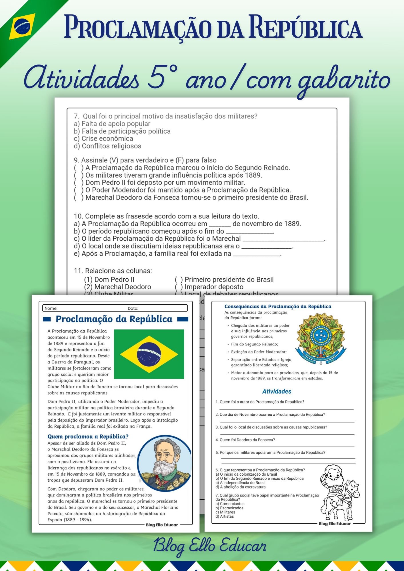 Atividades Proclamação da República 5° ano