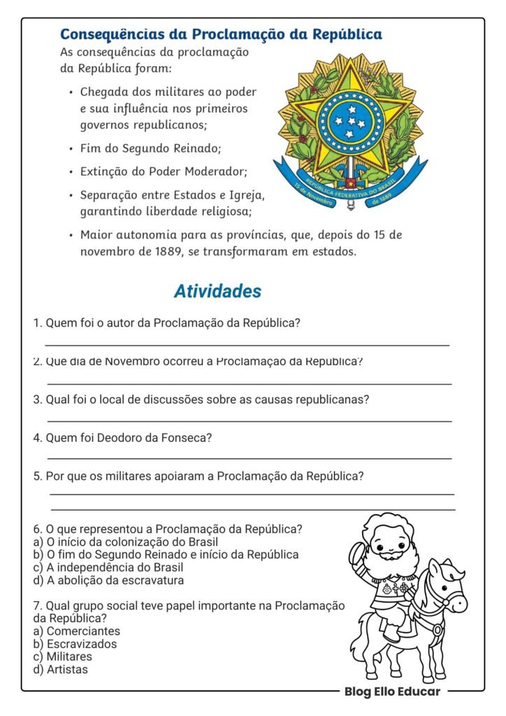 Atividades Proclamação da República 5° ano