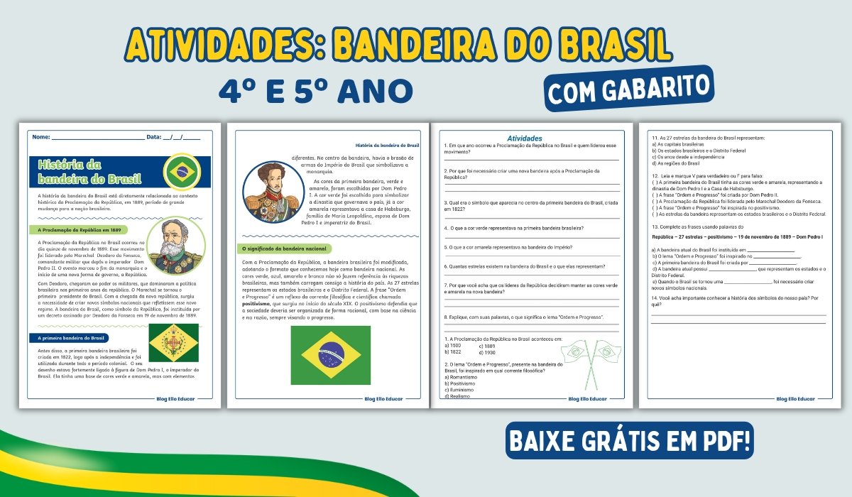 Atividades da Bandeira do Brasil.