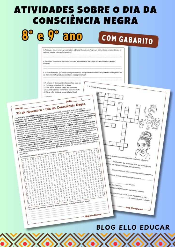 Atividades do Dia da Consciência Negra