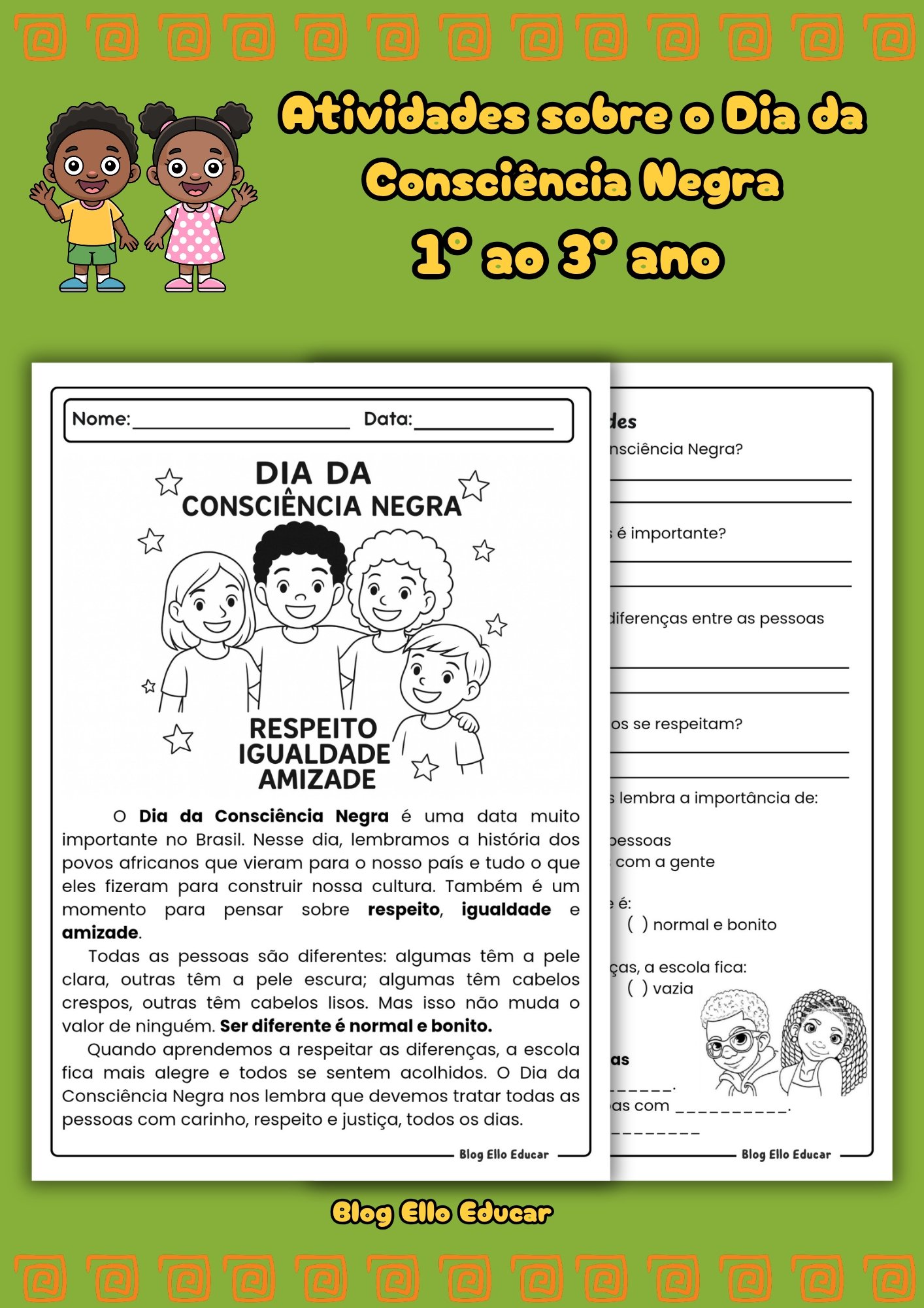 Atividades para o dia da Consciência Negra