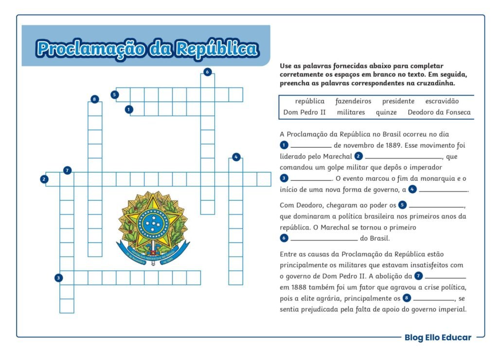 Cruzadinha Proclamação da República.