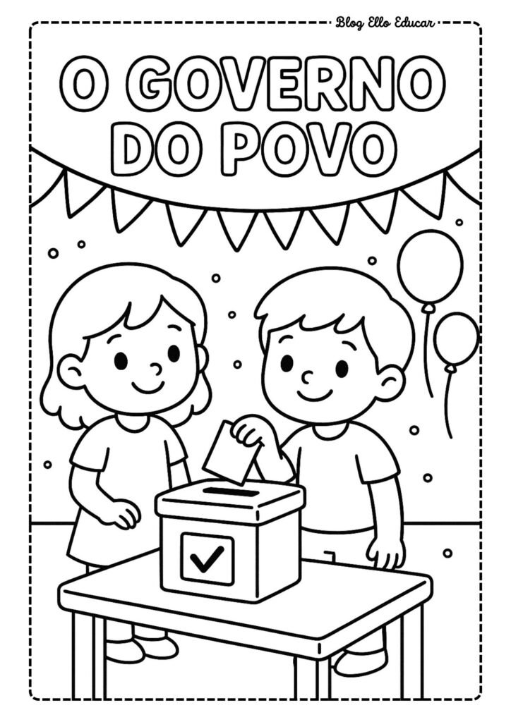 Desenho da Proclamação da República para colorir