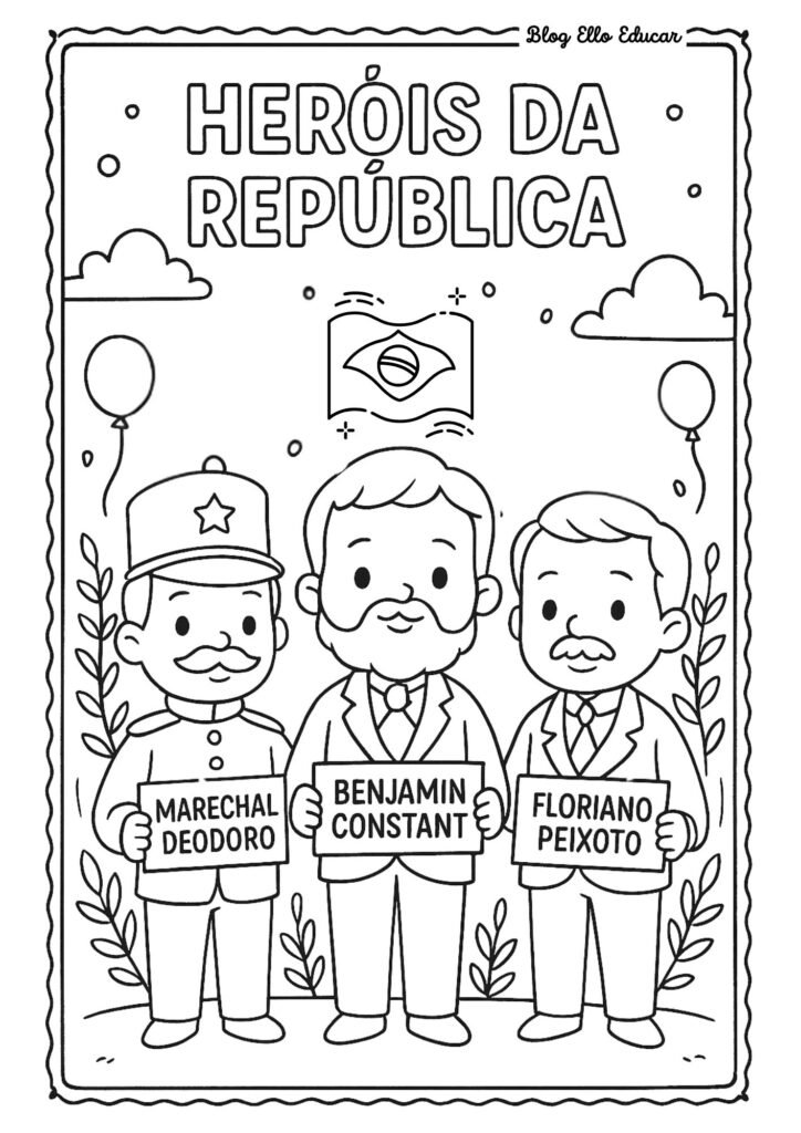 Desenho da Proclamação da República para colorir