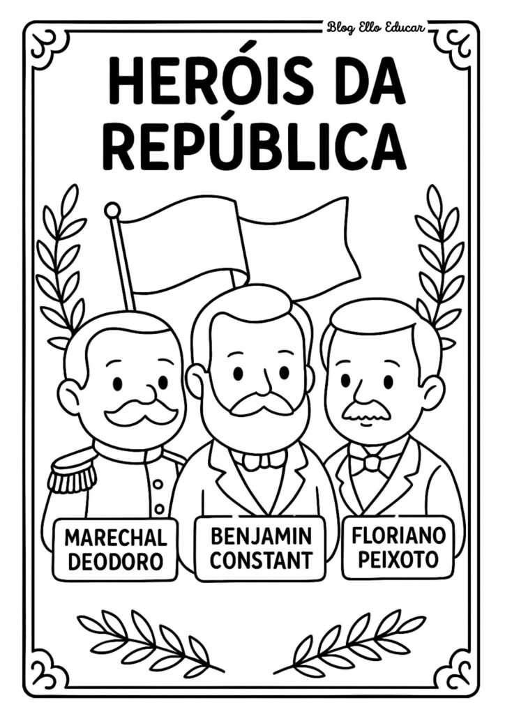 Desenho da Proclamação da República para colorir