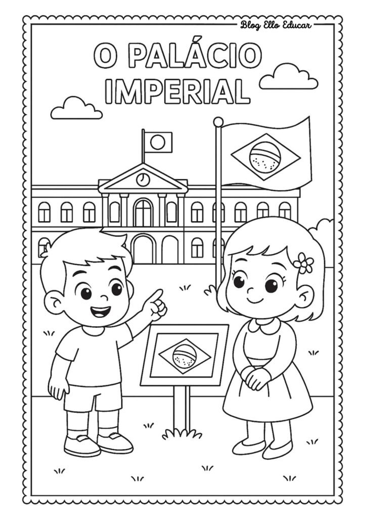 Desenho da Proclamação da República para colorir