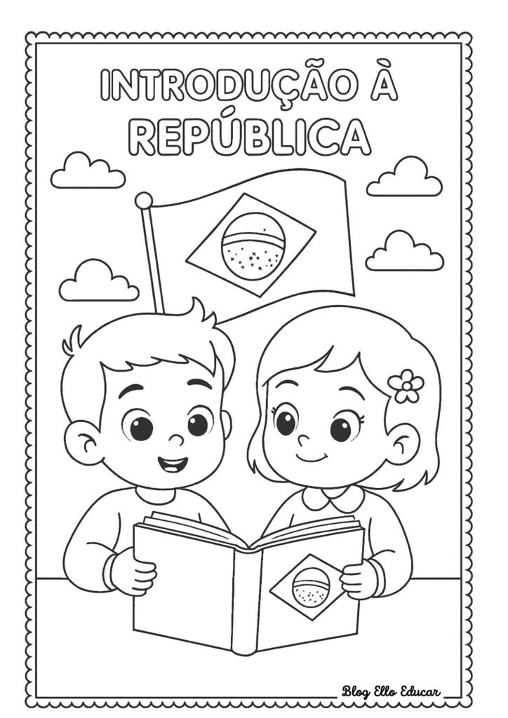 Desenho da Proclamação da República para colorir