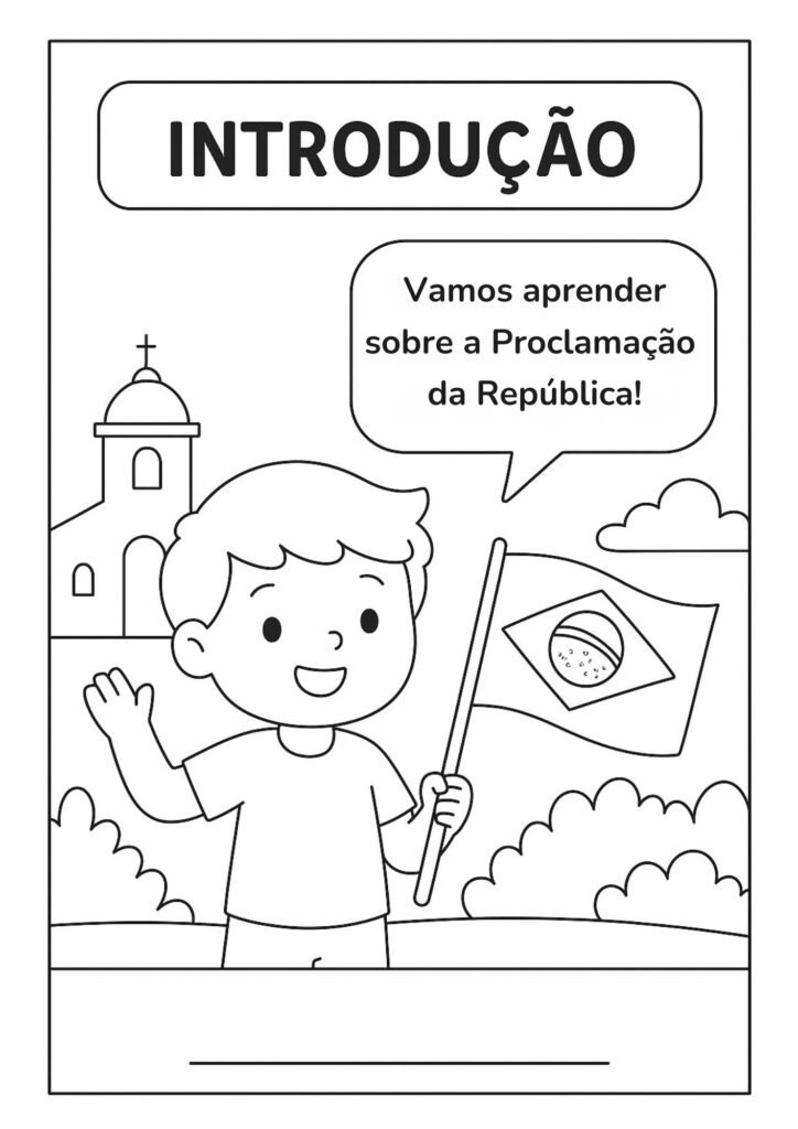 Desenho da Proclamação da República para colorir