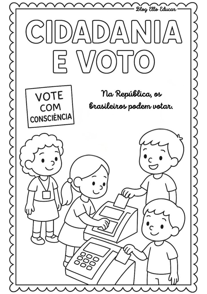 Desenho da Proclamação da República para colorir