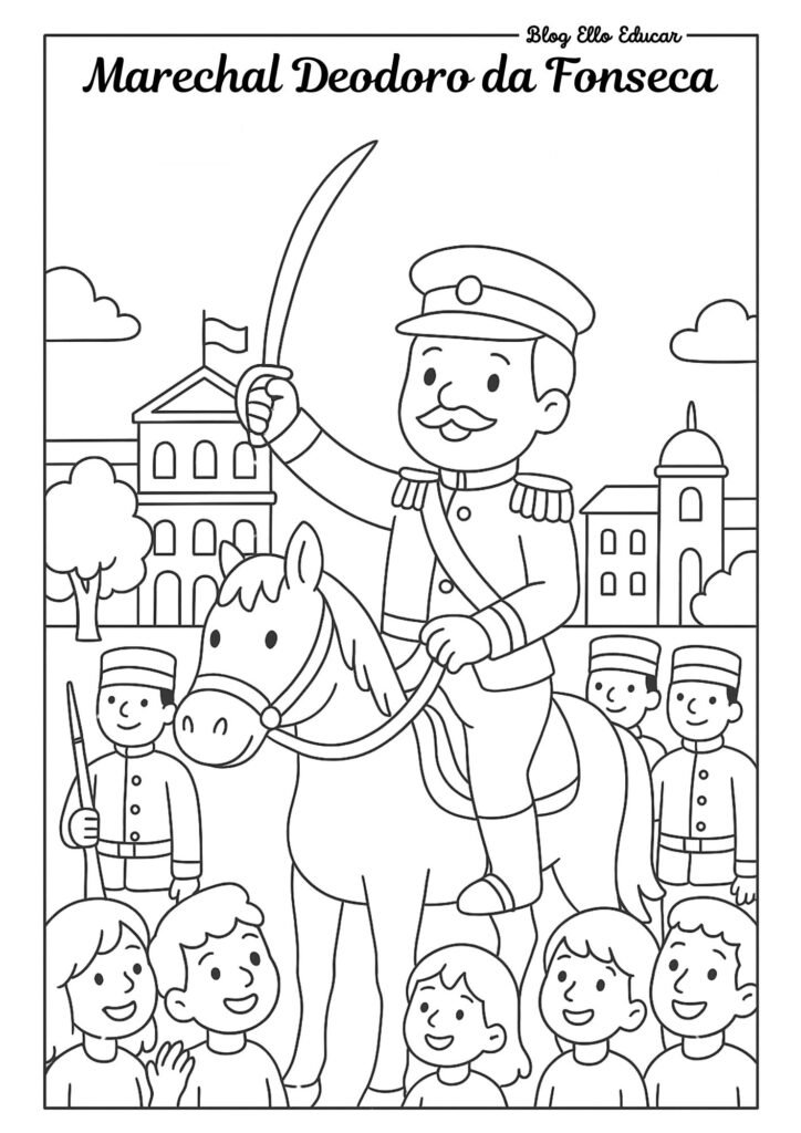 Desenho da Proclamação da República para colorir