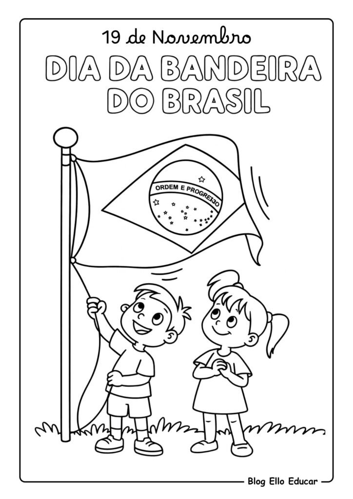 Desenhos do Dia da Bandeira para colorir