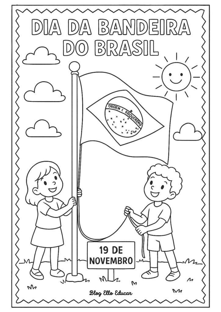 Desenhos do Dia da Bandeira para colorir 