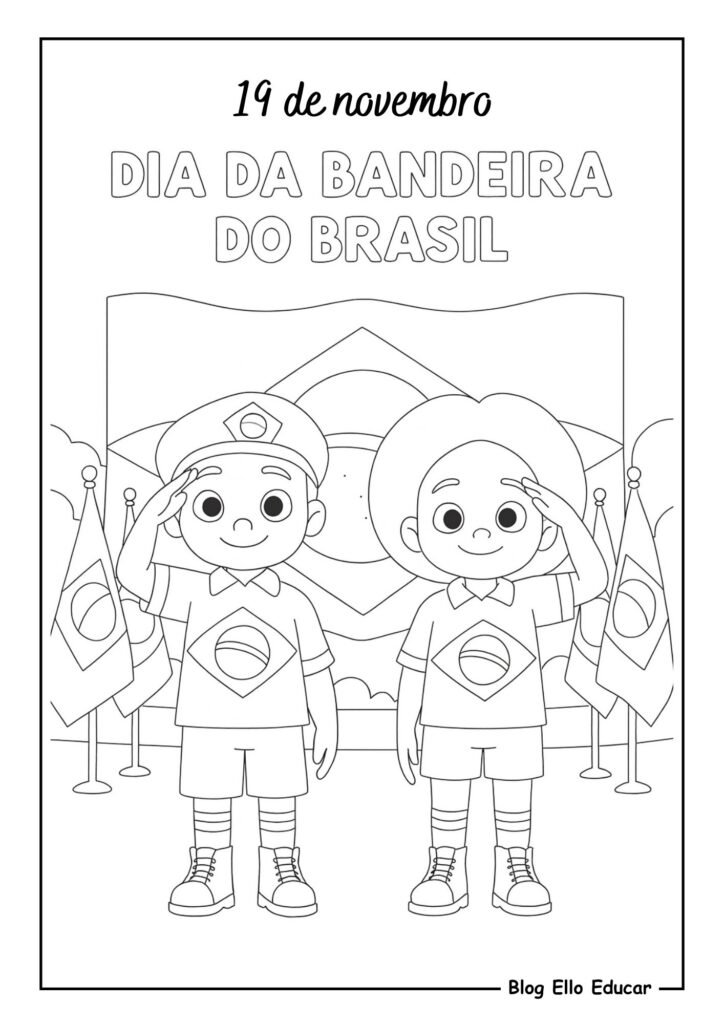 Desenhos do Dia da Bandeira para colorir