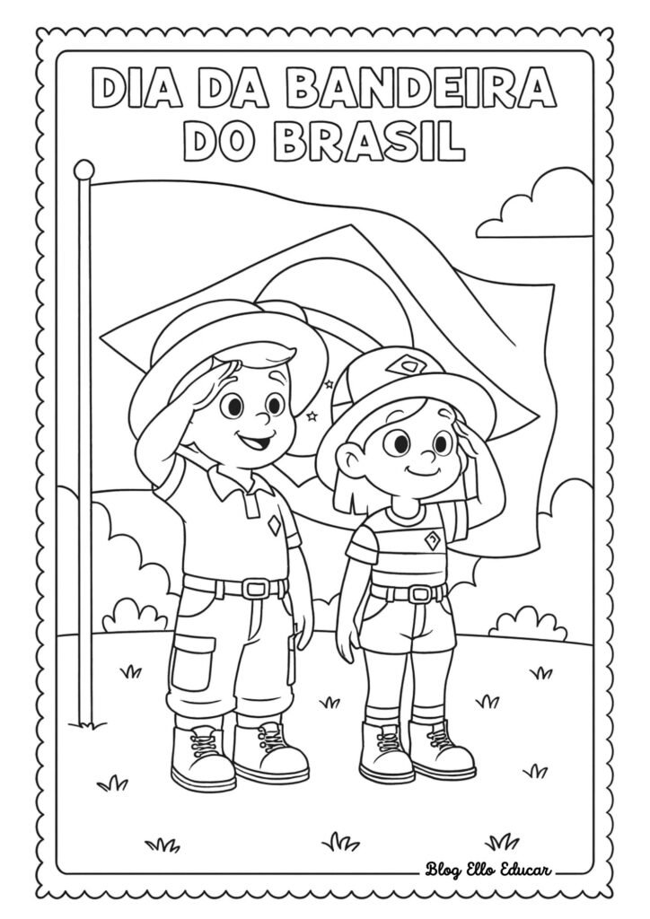 Desenhos do Dia da Bandeira para colorir