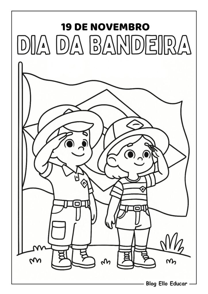 Desenhos do Dia da Bandeira para colorir