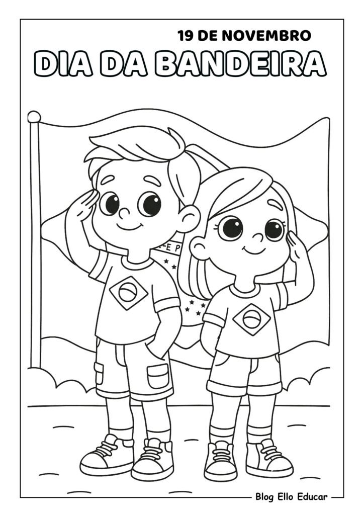 Desenhos do Dia da Bandeira para colorir