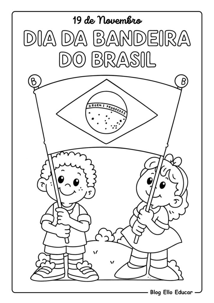Desenhos do Dia da Bandeira para colorir