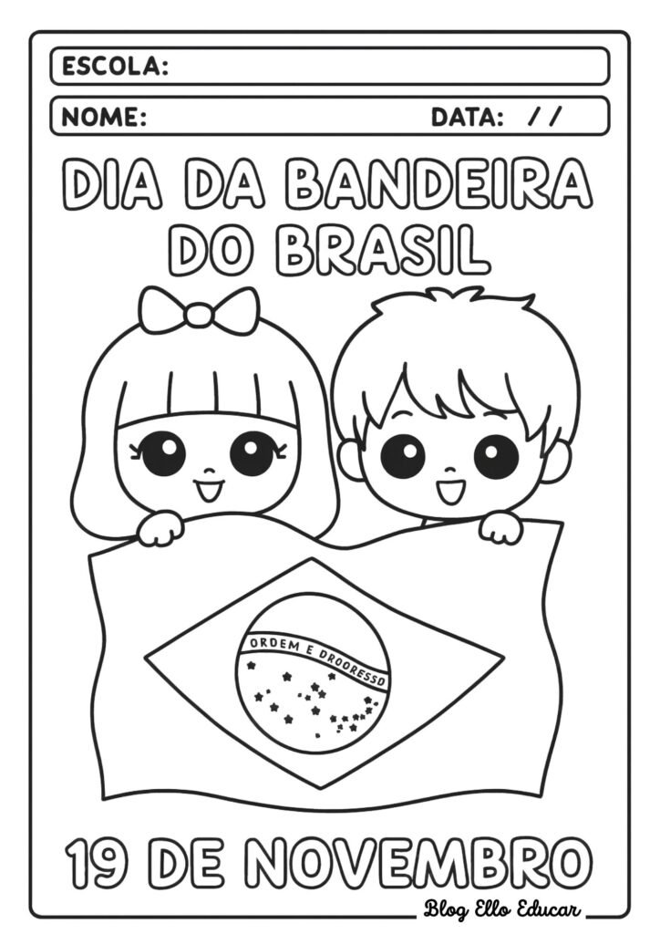 Desenhos do Dia da Bandeira para colorir