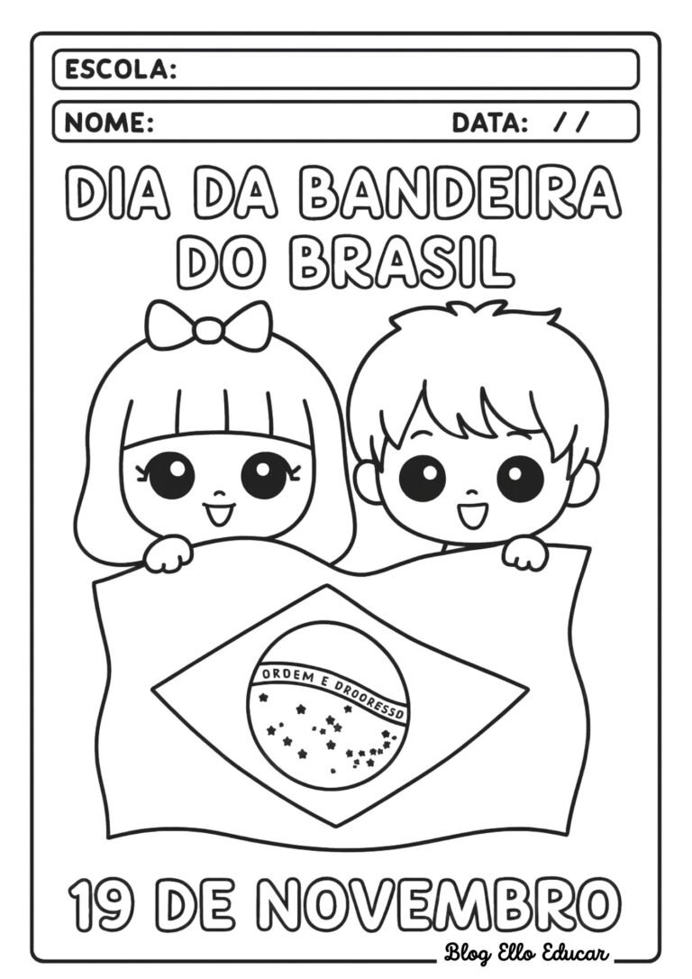 Desenhos do Dia da Bandeira para Colorir Grátis (PDF)