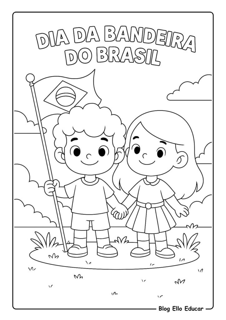 Desenhos do Dia da Bandeira para colorir