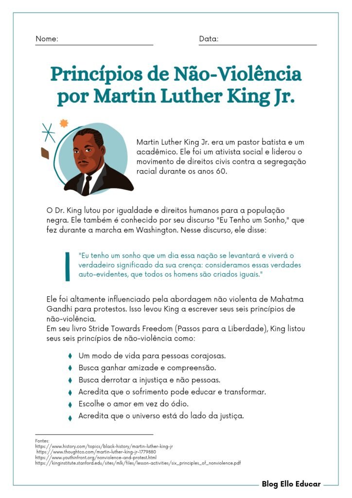 Princípio de não violência de Martin Luther King