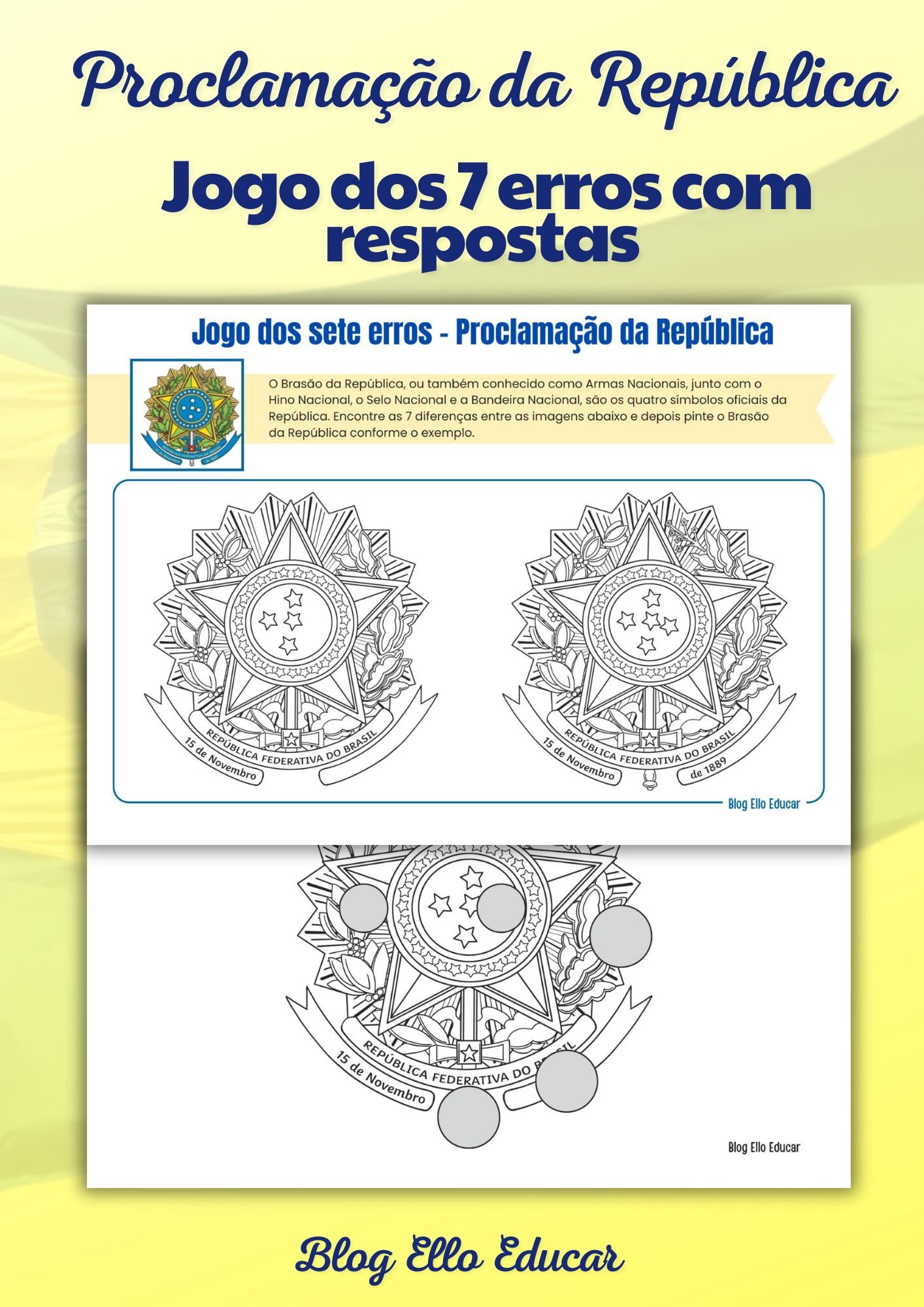 JOGO DOS 7 ERROS PROCLAMAÇÃO DA REPÚBLICA