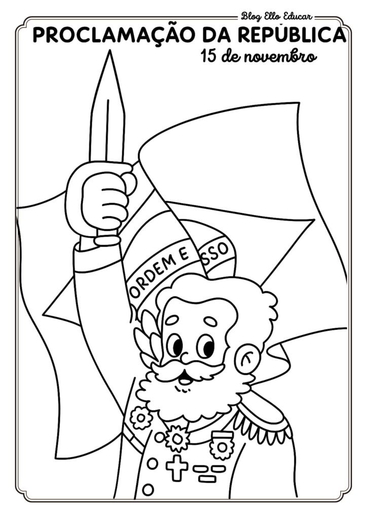 Proclamação da República - desenho para colorir