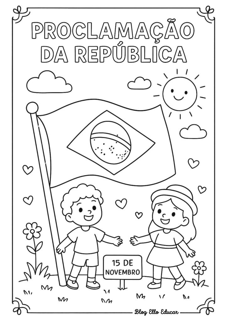 Proclamação da República - desenho para colorir
