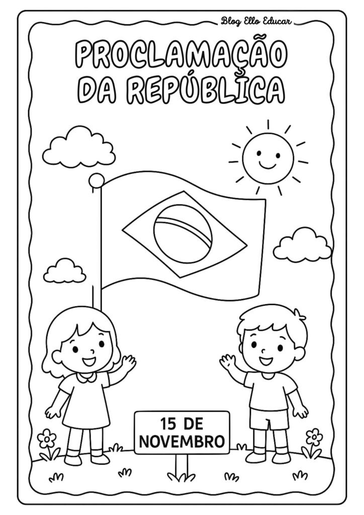 Proclamação da República - desenho para colorir