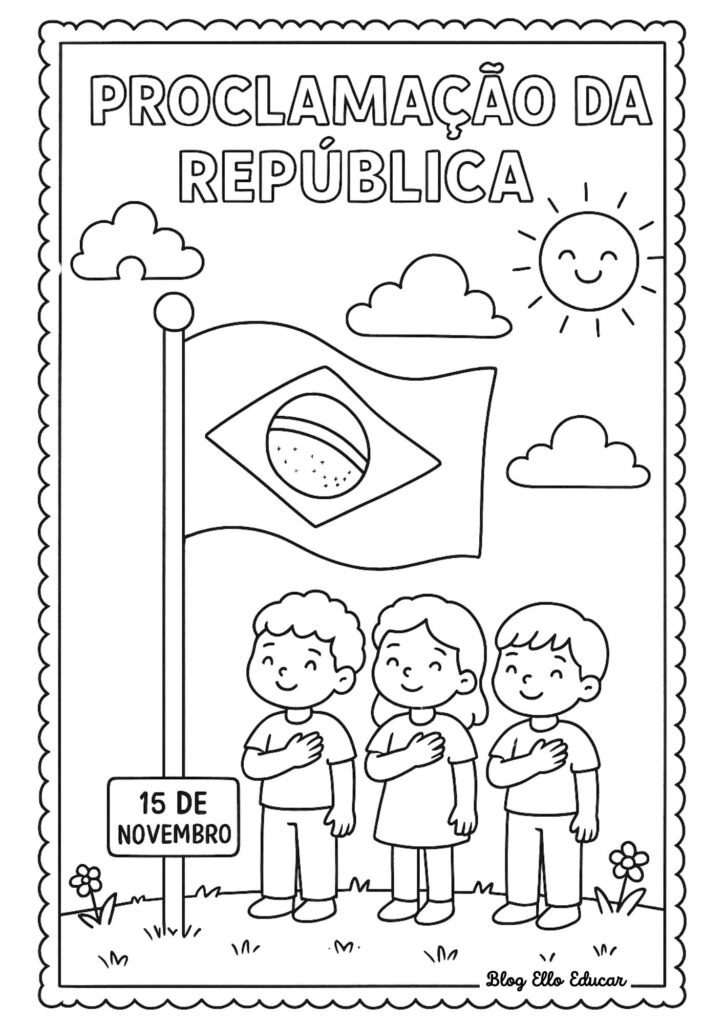 Proclamação da República - desenho para colorir