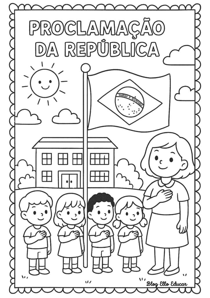 Proclamação da República - desenho para colorir