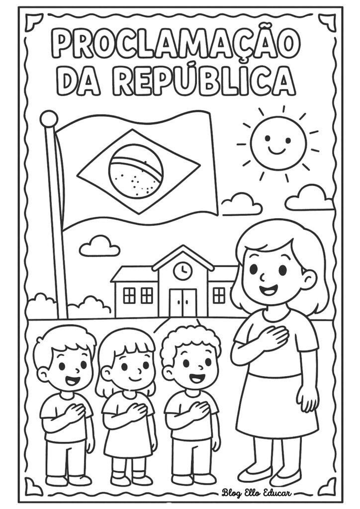 Proclamação da República - desenho para colorir
