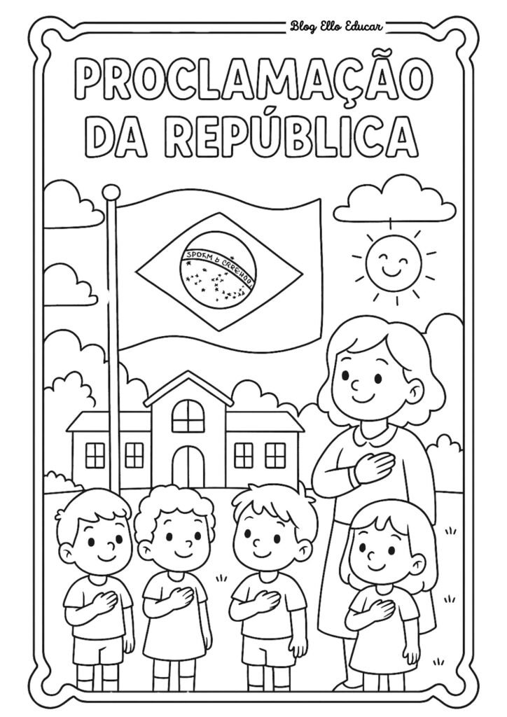 Proclamação da República - desenho para colorir