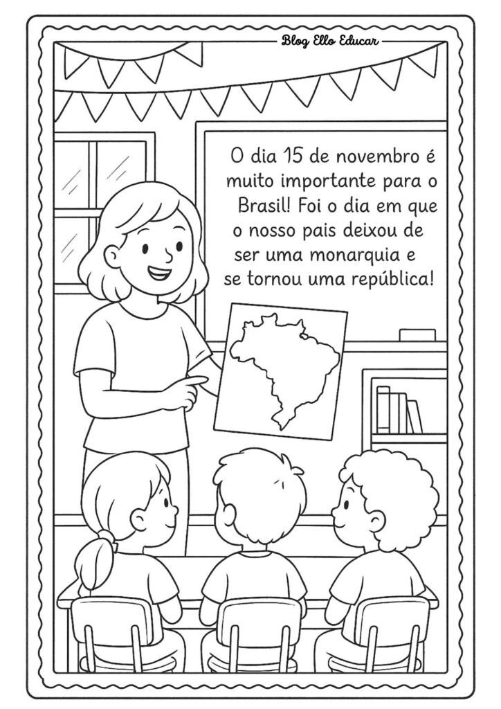 Proclamação da República - desenho para colorir