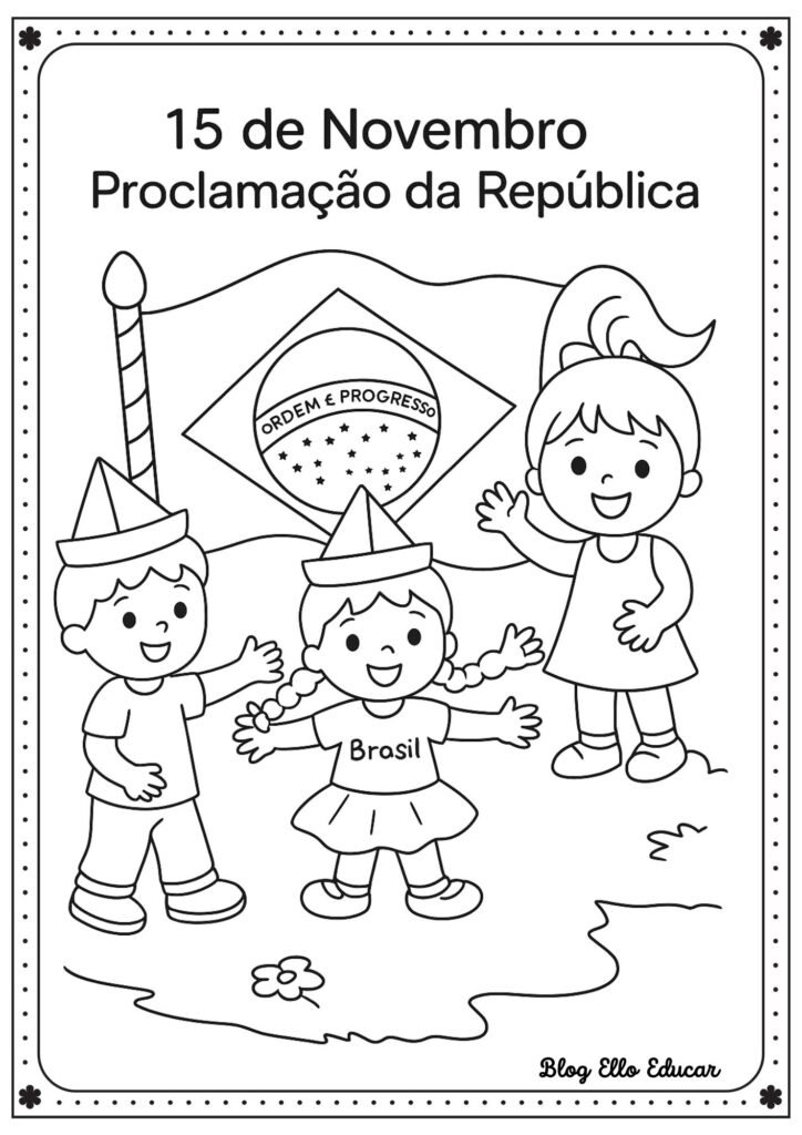 Proclamação da República - desenho para colorir