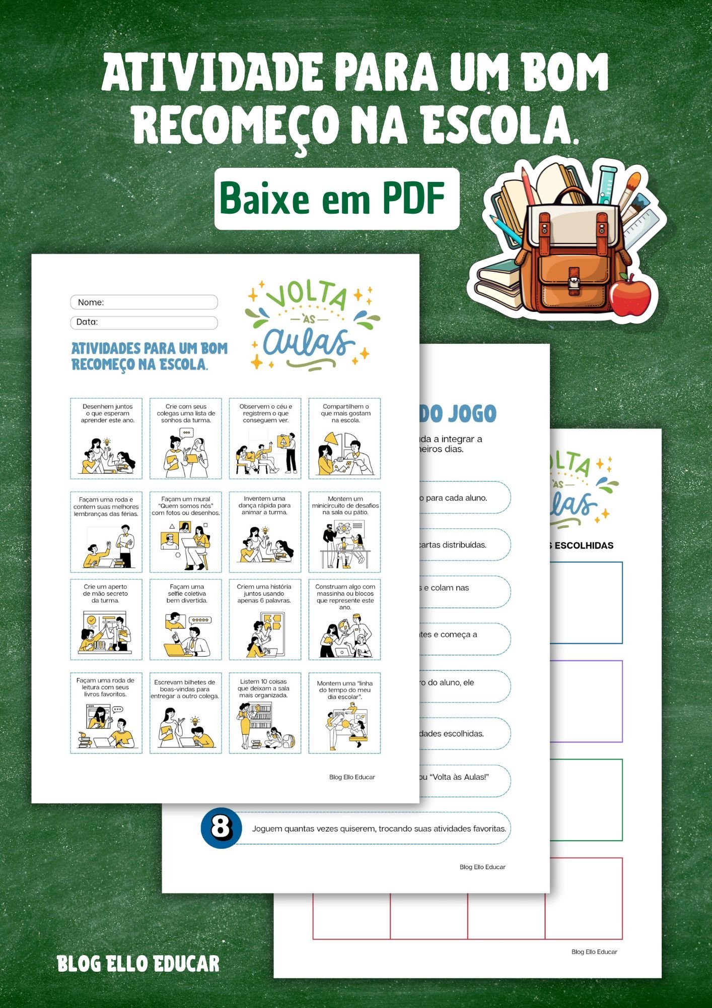 ATIVIDADES PARA A VOLTA ÀS AULAS