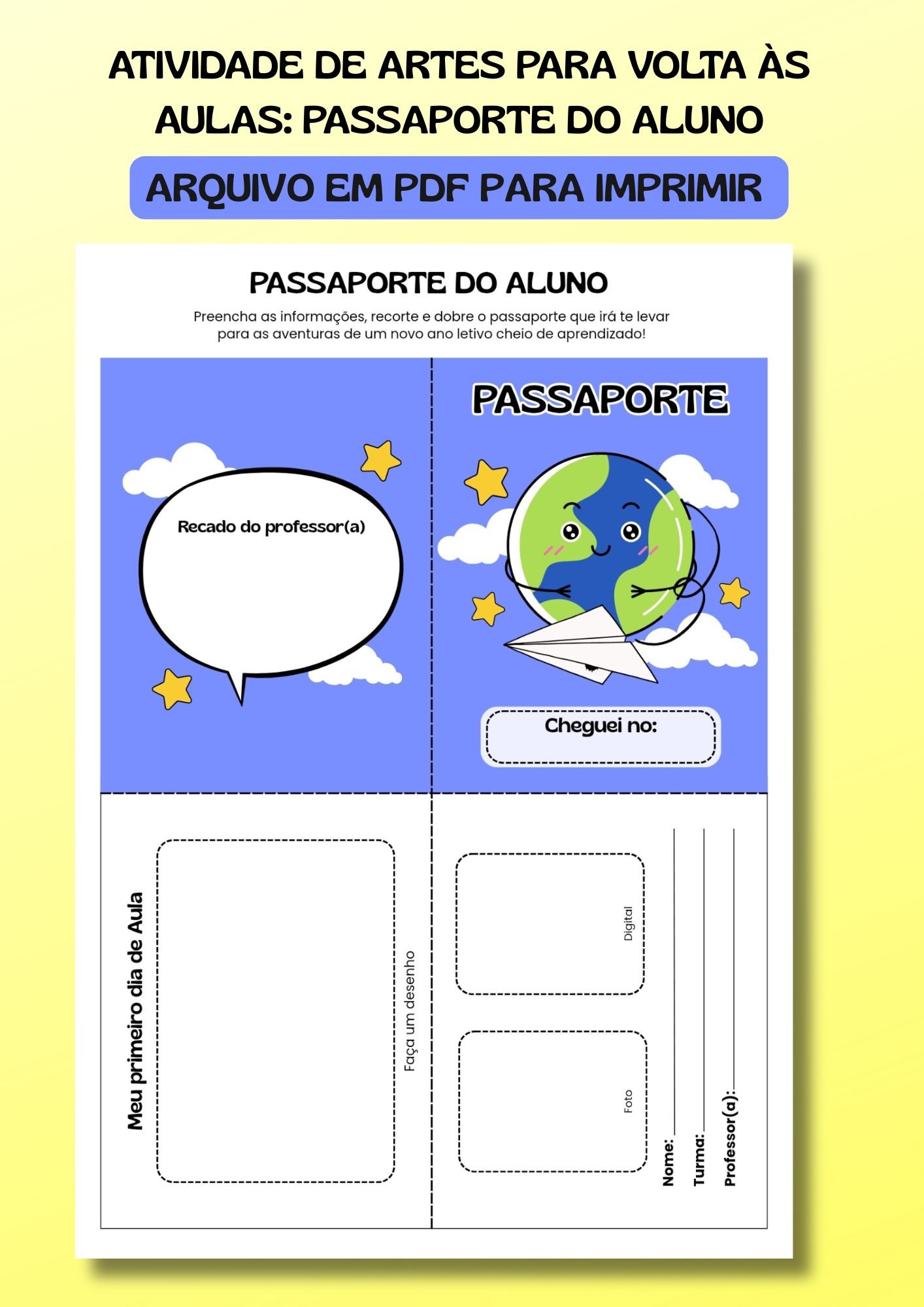 Artes de Volta ás Aulas - Passaporte do Aluno