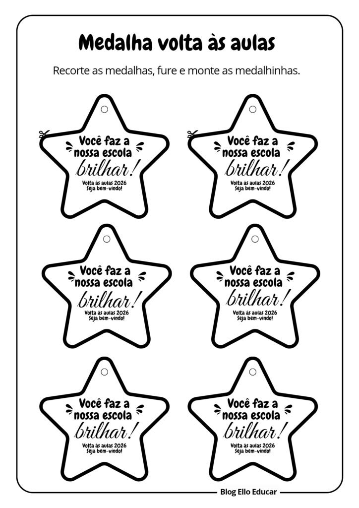 Atividade primeiro dia de aula - medalha.
