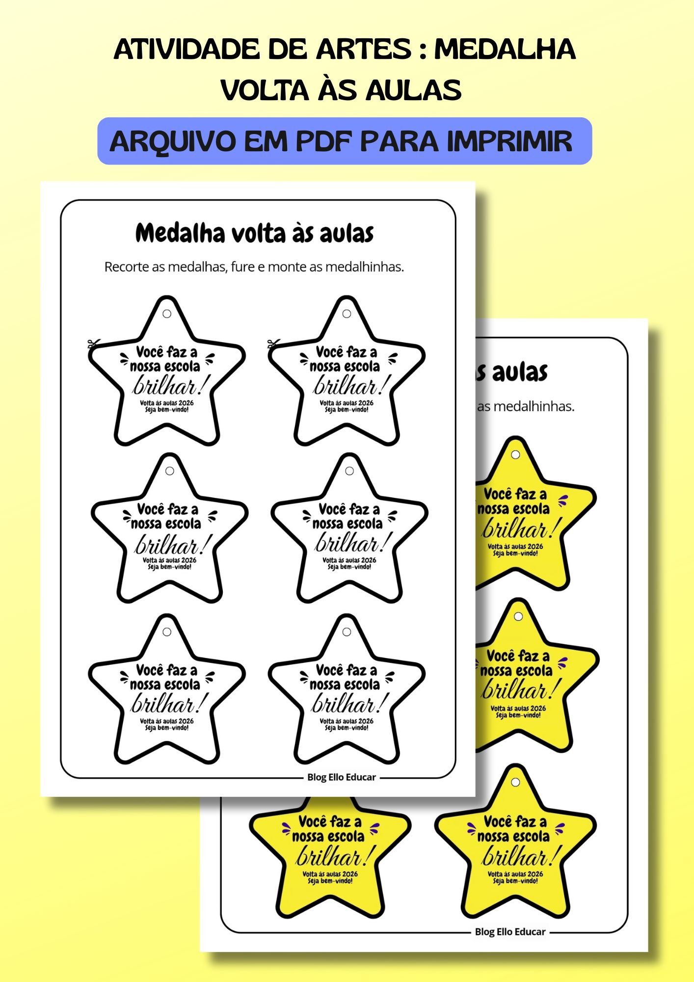 Atividade primeiro dia de aula - medalha.