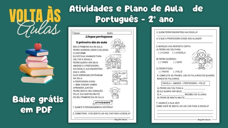 Atividades Volta às aulas 2° ano