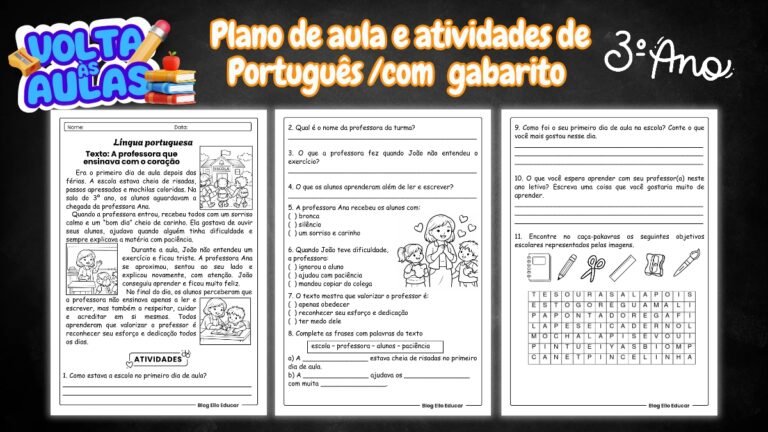 Atividades Volta às aulas 3° ano