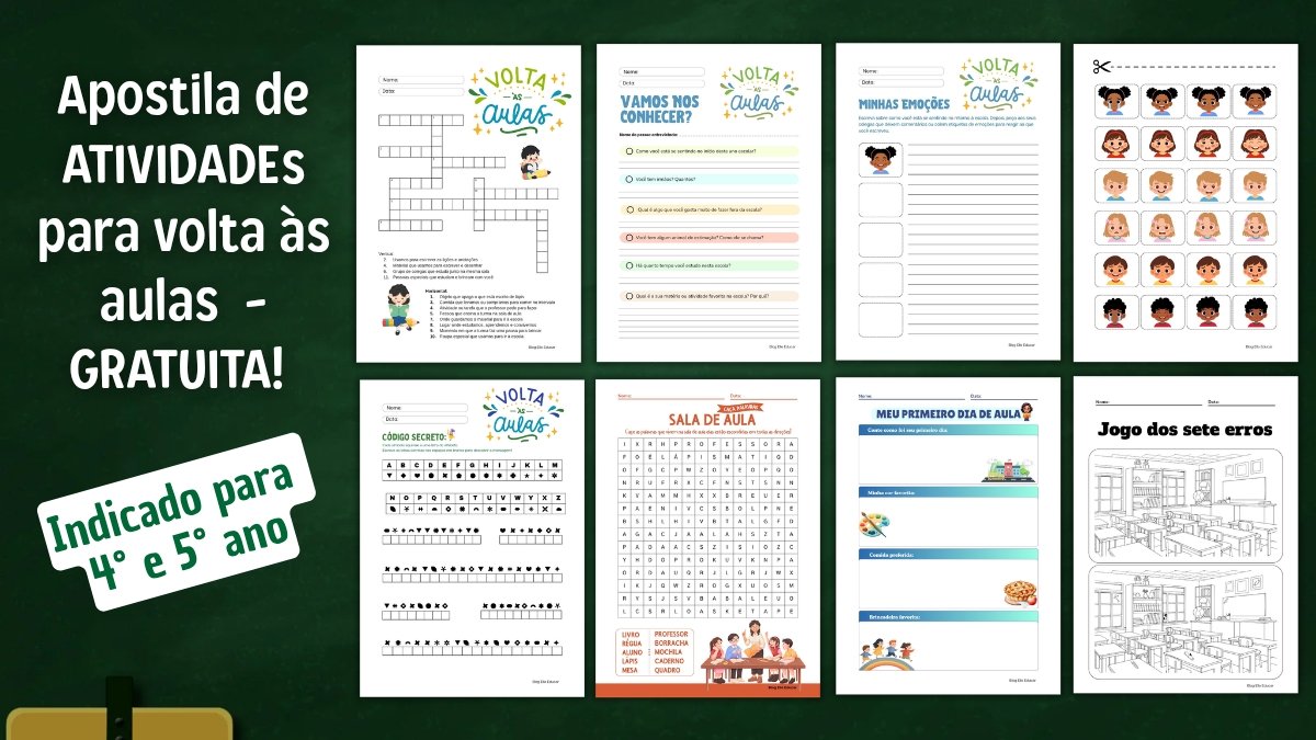 Atividades de Volta às aulas - 4° e 5° ano